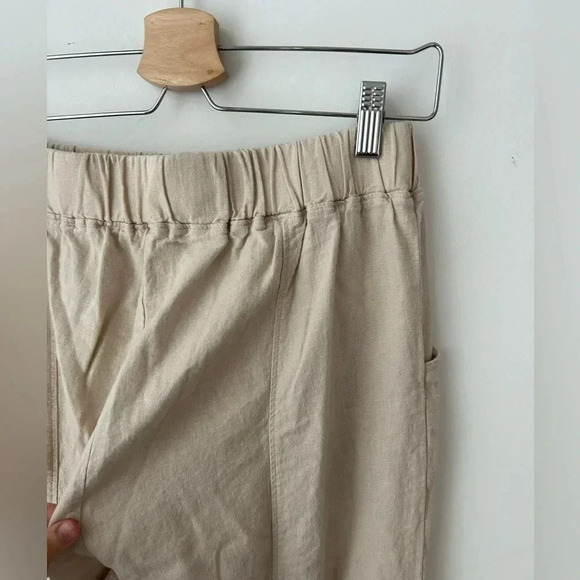 Zenana  wide leg linen high waist pant ** Hemmed To Calf - Picture 8 of 9